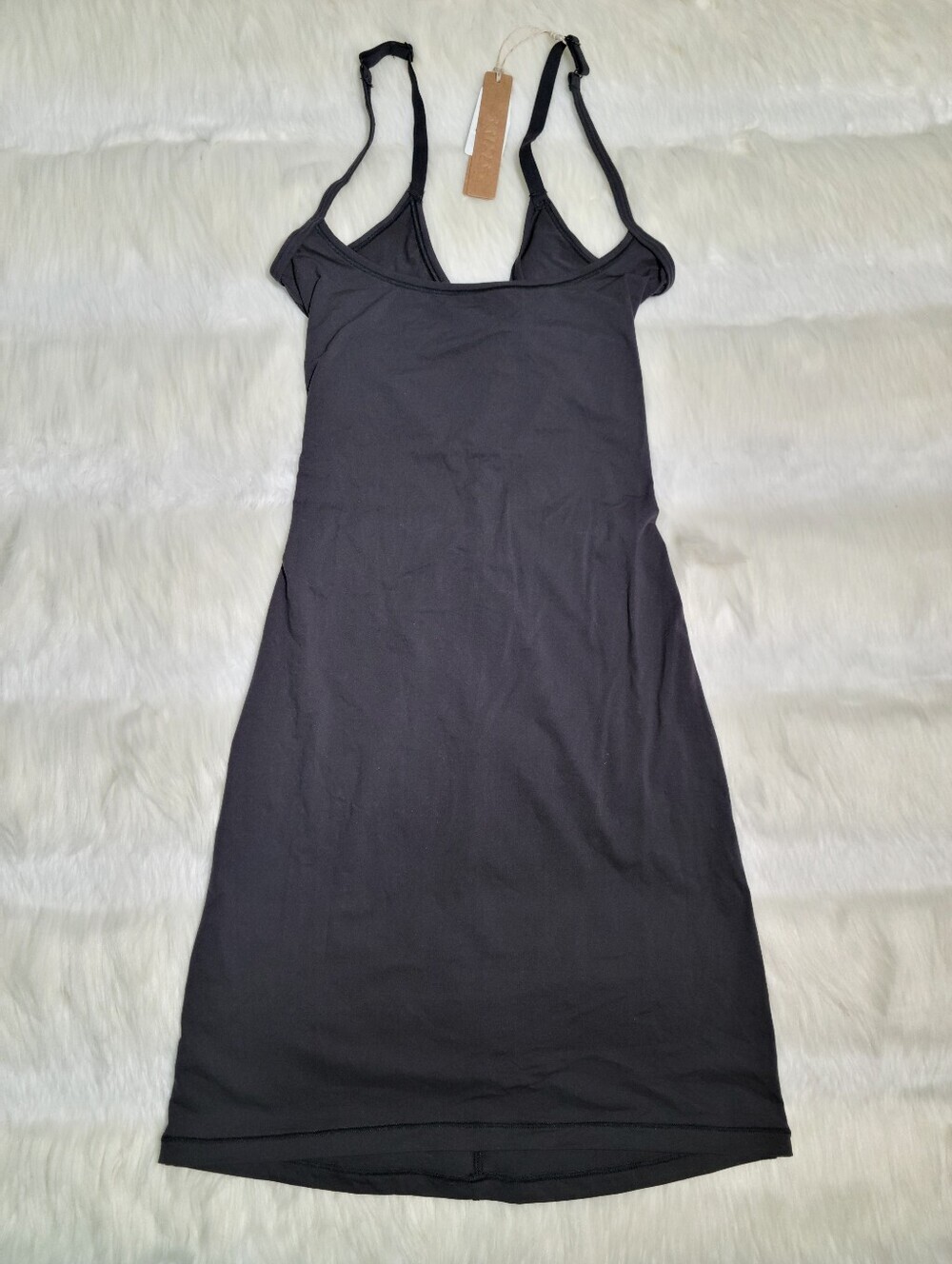 Skims Fits Everybody Slip Dress Black Onyx Women XXS NEW